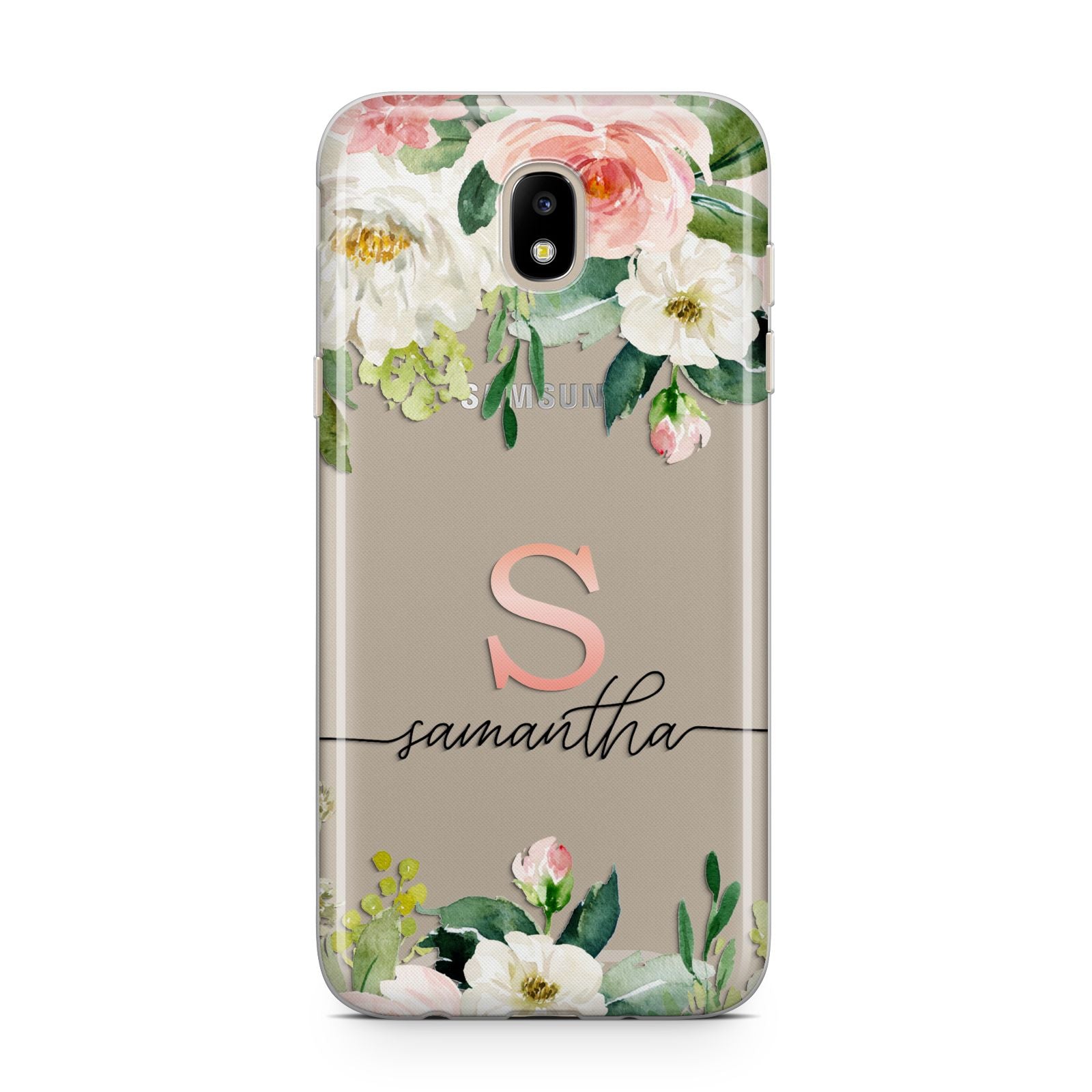 Monogrammed Floral Roses Samsung J5 2017 Case