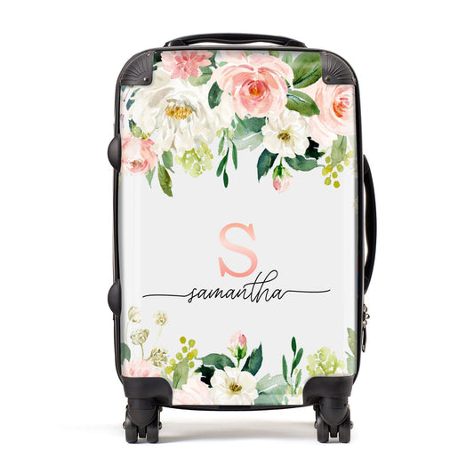 Monogrammed Floral Roses Suitcase