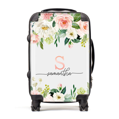 Monogrammed Floral Roses Suitcase