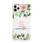 Monogrammed Floral Roses iPhone 11 Pro Max 3D Snap Case