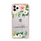 Monogrammed Floral Roses iPhone 11 Pro Max Impact Pink Edge Case