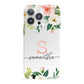 Monogrammed Floral Roses iPhone 13 Pro Full Wrap 3D Snap Case