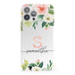 Monogrammed Floral Roses iPhone 13 Pro Max Full Wrap 3D Snap Case
