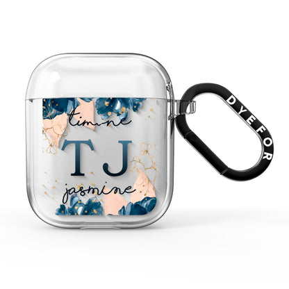 Monogrammed Florals AirPods Clear Case