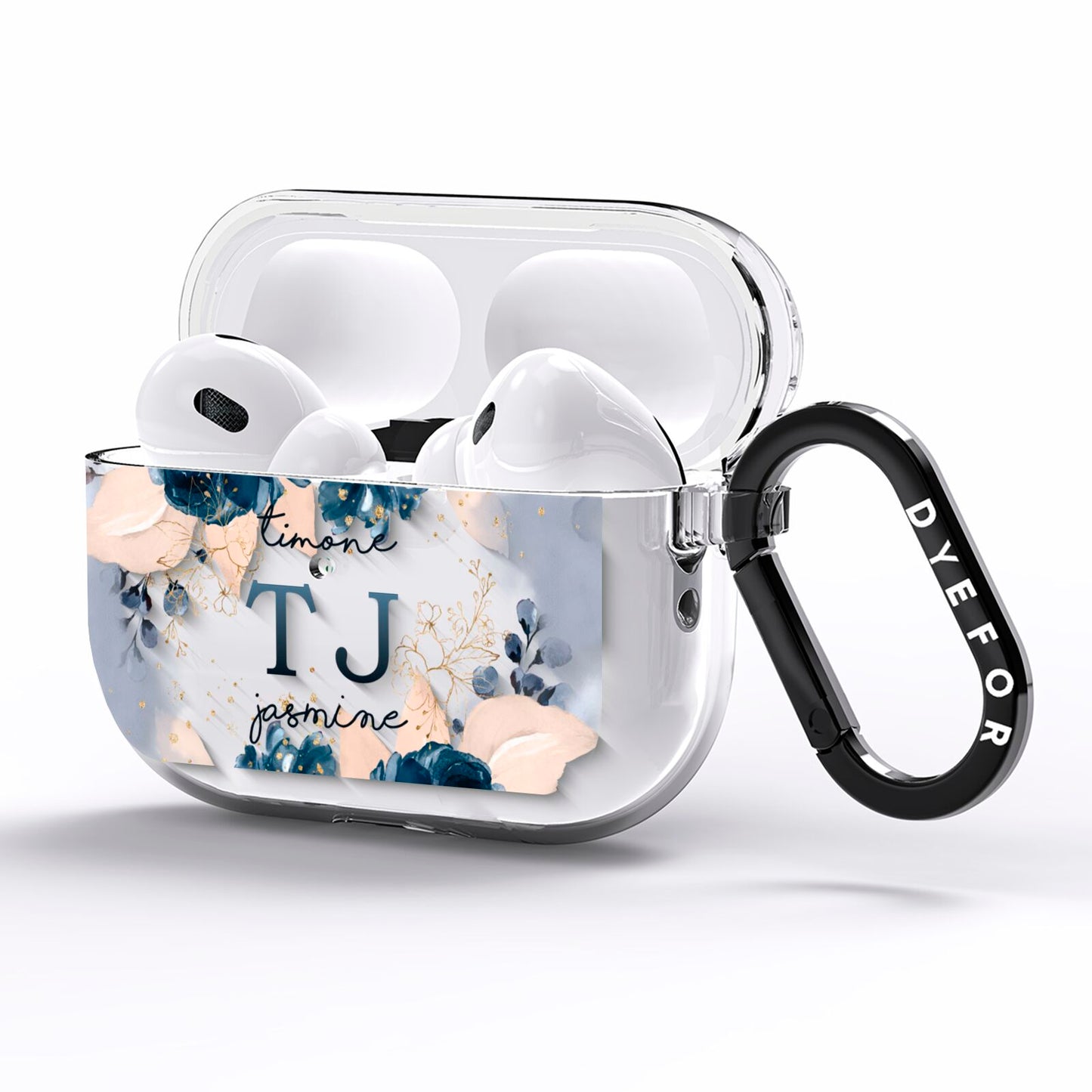Monogrammed Florals AirPods Pro Clear Case Side Image
