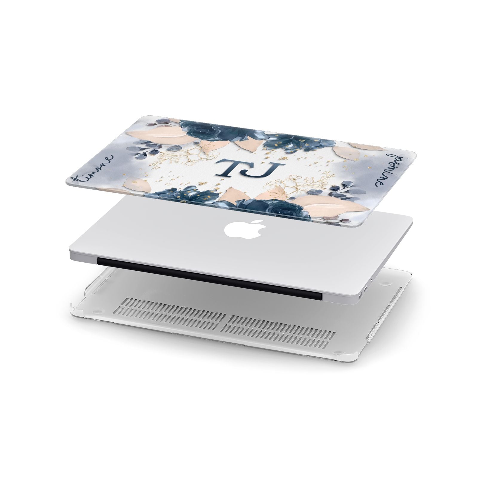 Monogrammed Florals Apple MacBook Case in Detail