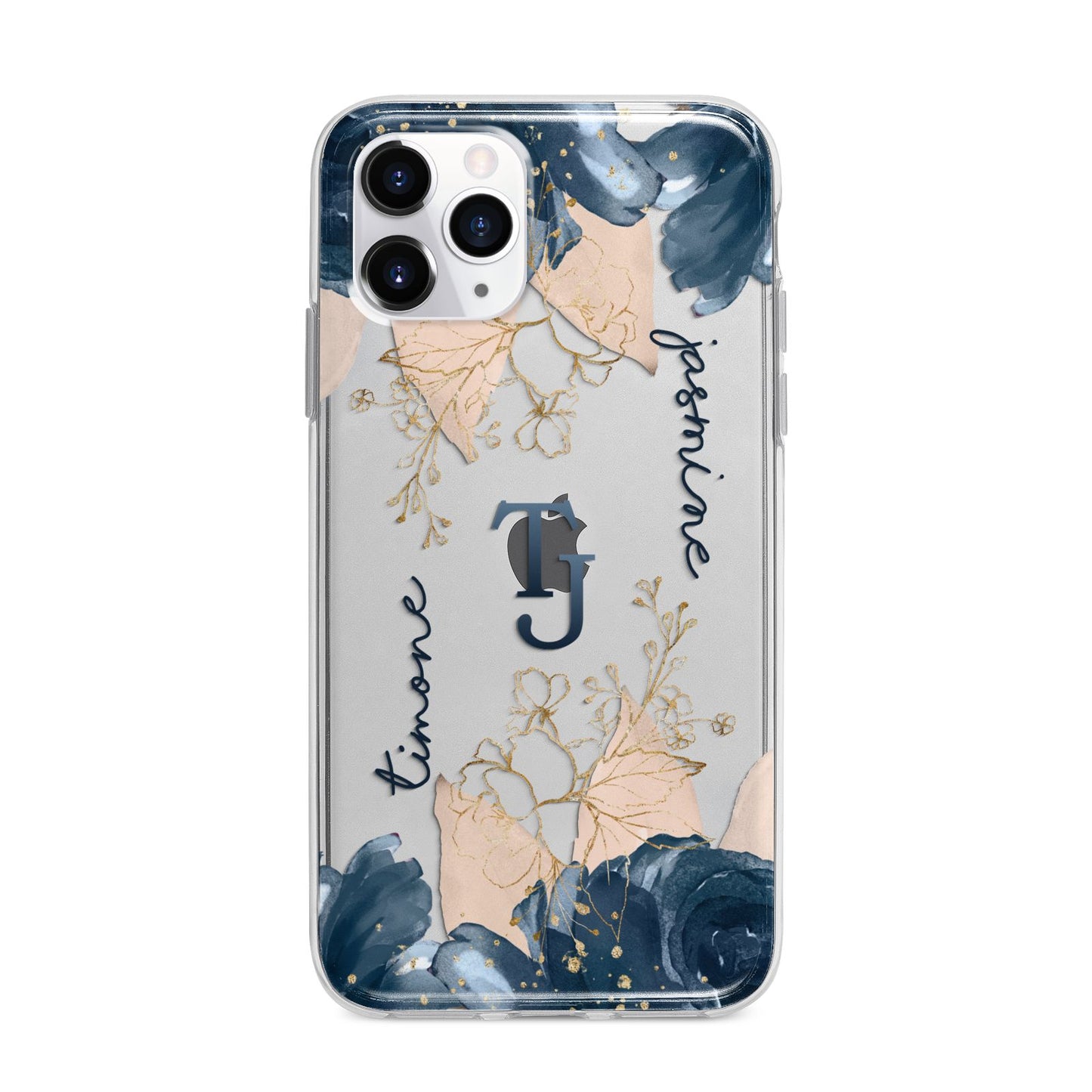 Monogrammed Florals Apple iPhone 11 Pro Max in Silver with Bumper Case