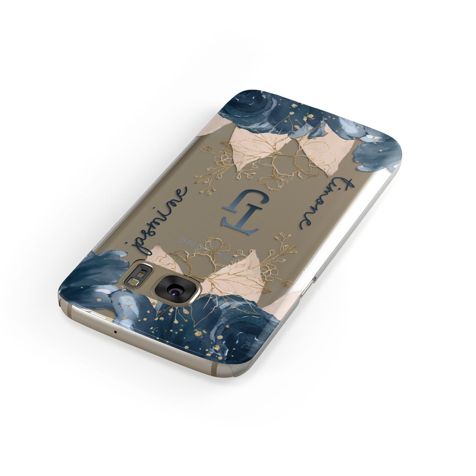 Monogrammed Florals Samsung Galaxy Case Front Close Up