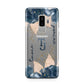 Monogrammed Florals Samsung Galaxy S9 Plus Case on Silver phone