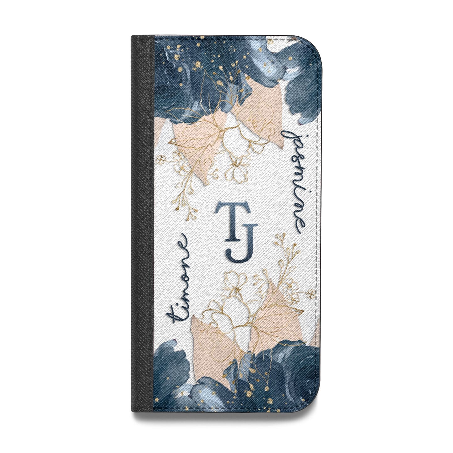 Monogrammed Florals Vegan Leather Flip Samsung Case