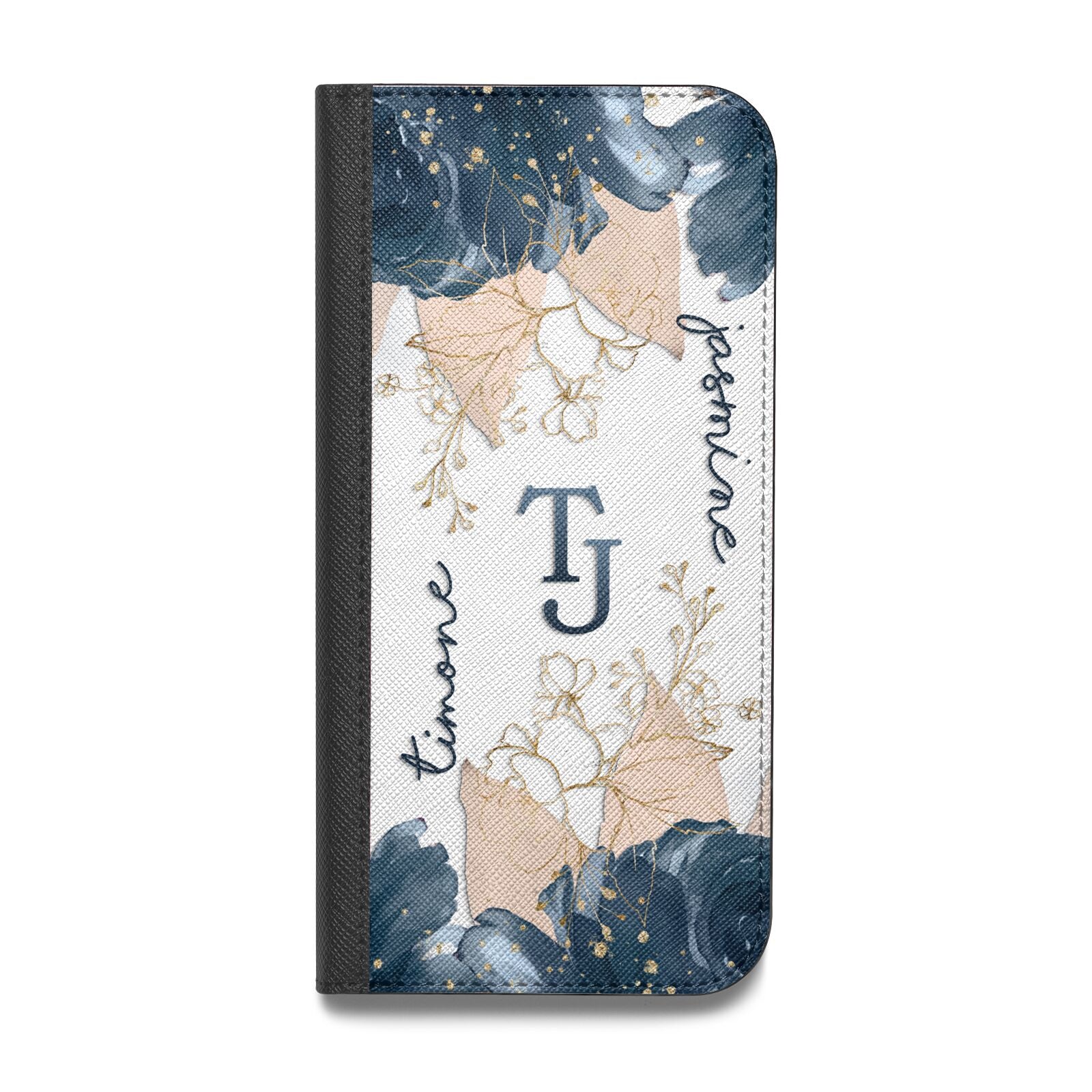 Monogrammed Florals Vegan Leather Flip Samsung Case