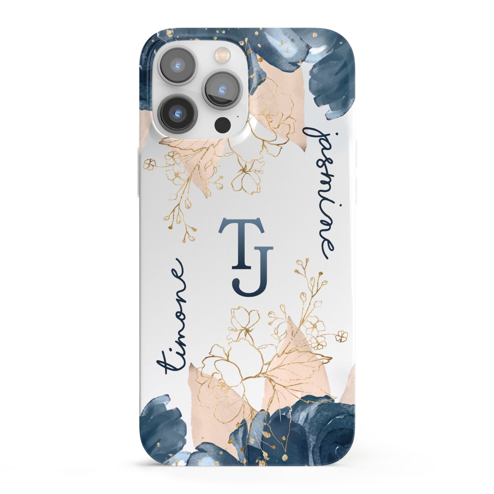 Monogrammed Florals iPhone 13 Pro Max Full Wrap 3D Snap Case