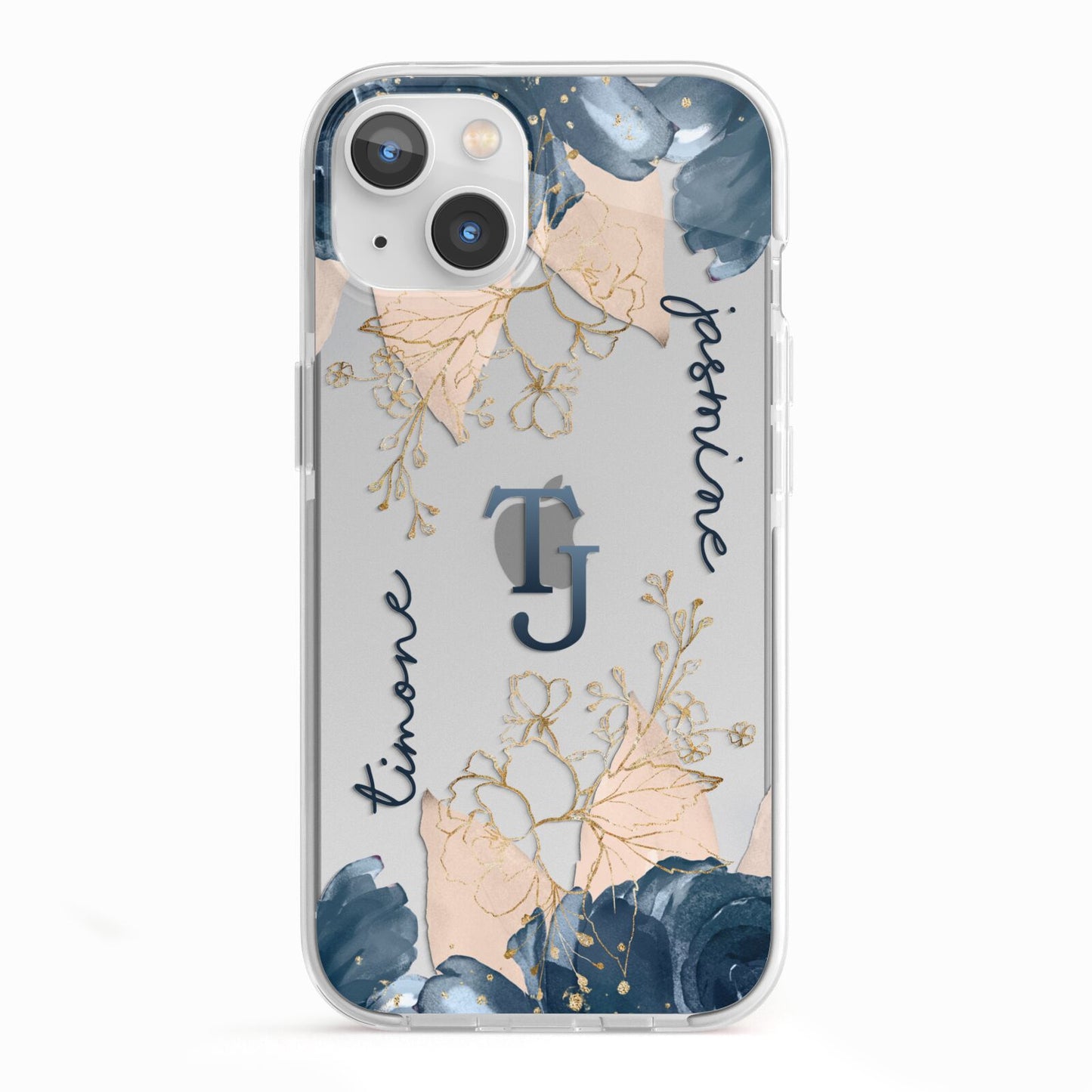Monogrammed Florals iPhone 13 TPU Impact Case with White Edges