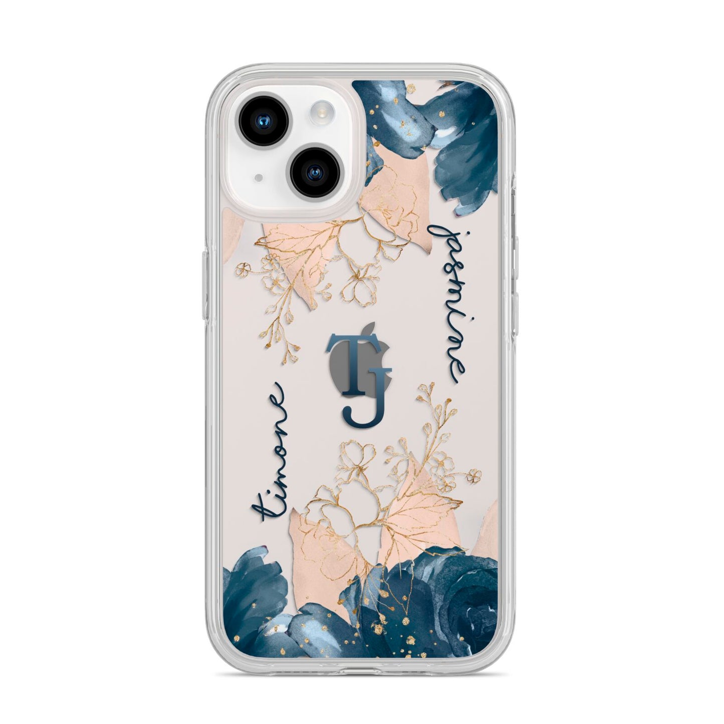 Monogrammed Florals iPhone 14 Clear Tough Case Starlight
