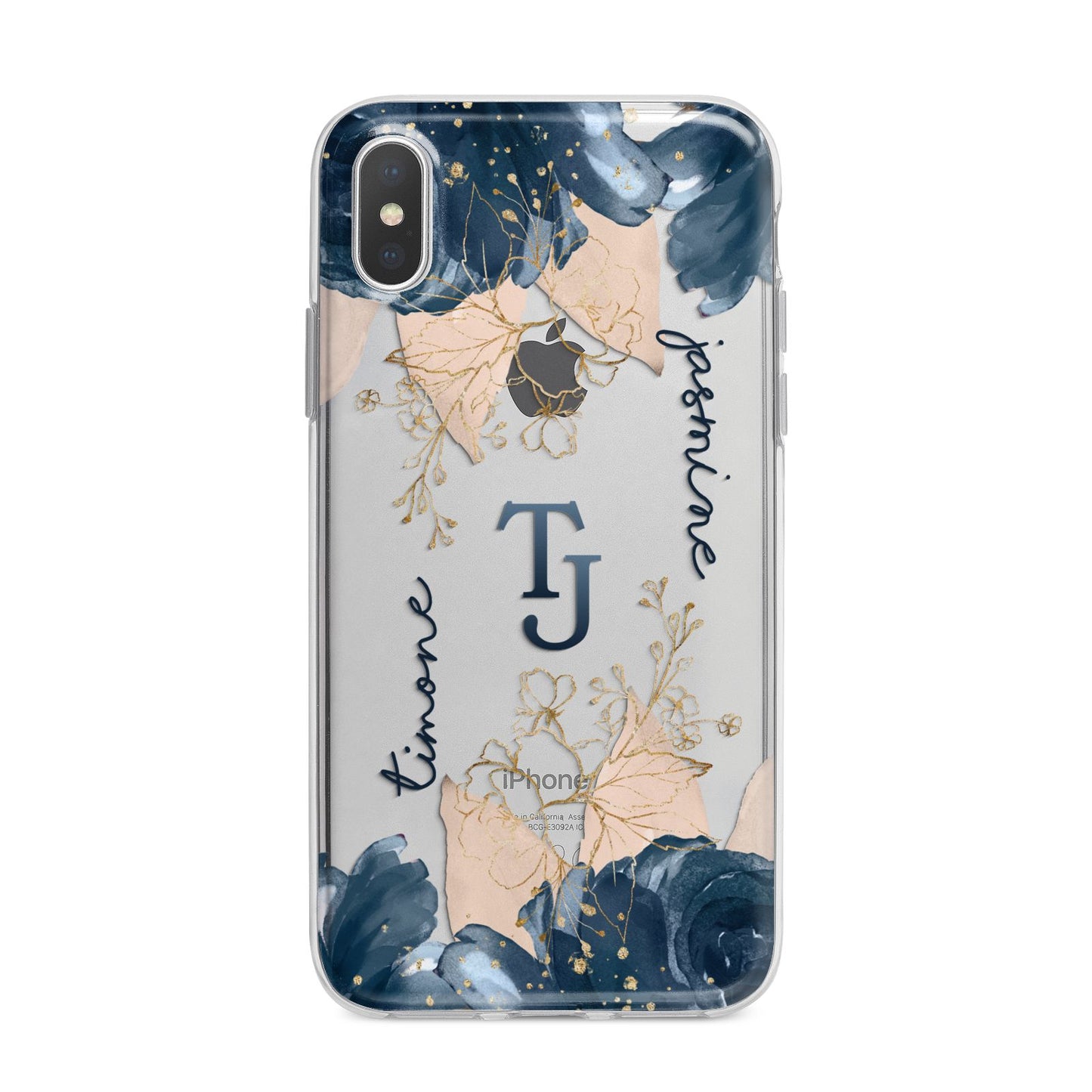 Monogrammed Florals iPhone X Bumper Case on Silver iPhone Alternative Image 1