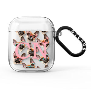 Monogrammed French Bulldog AirPods Case