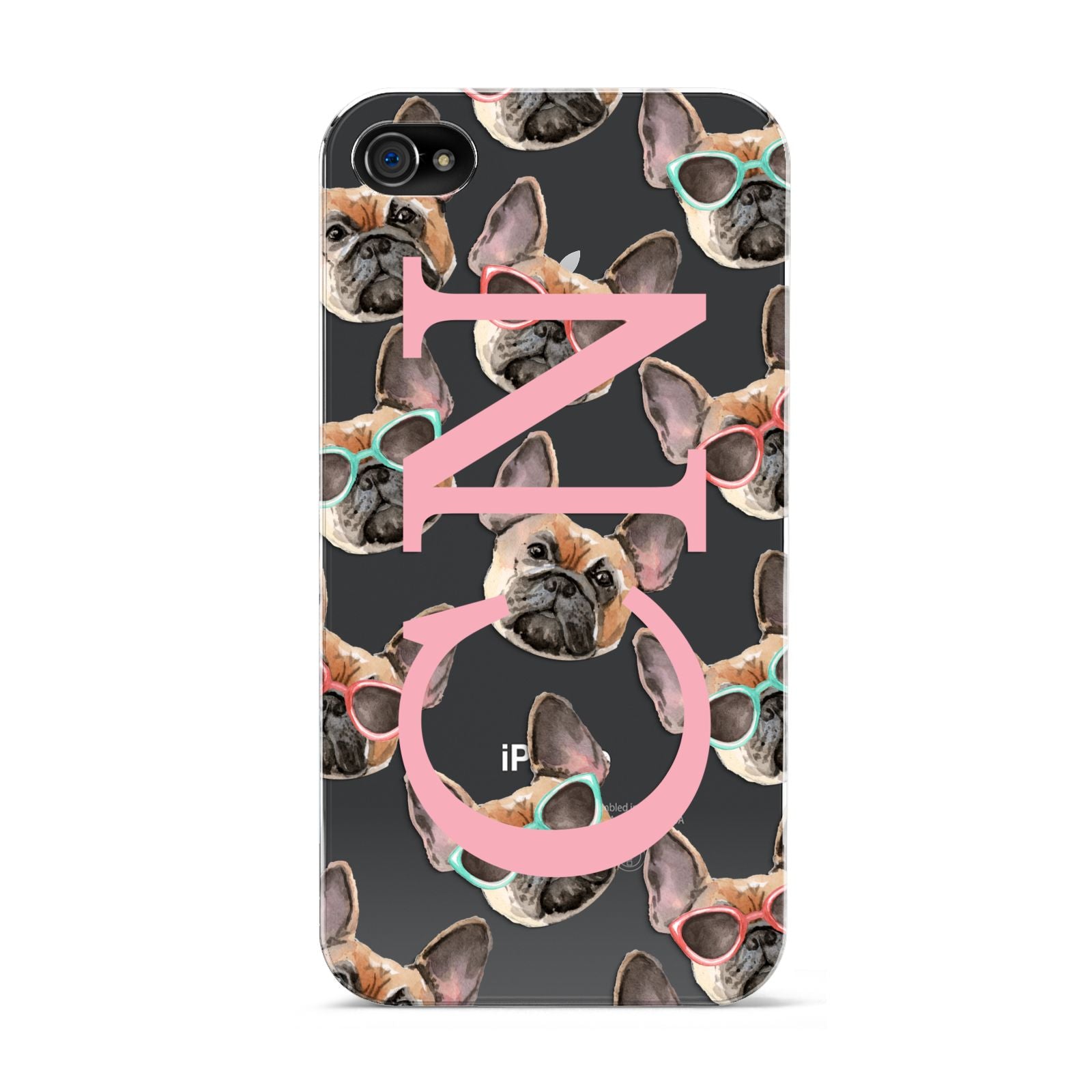 Monogrammed French Bulldog Apple iPhone 4s Case