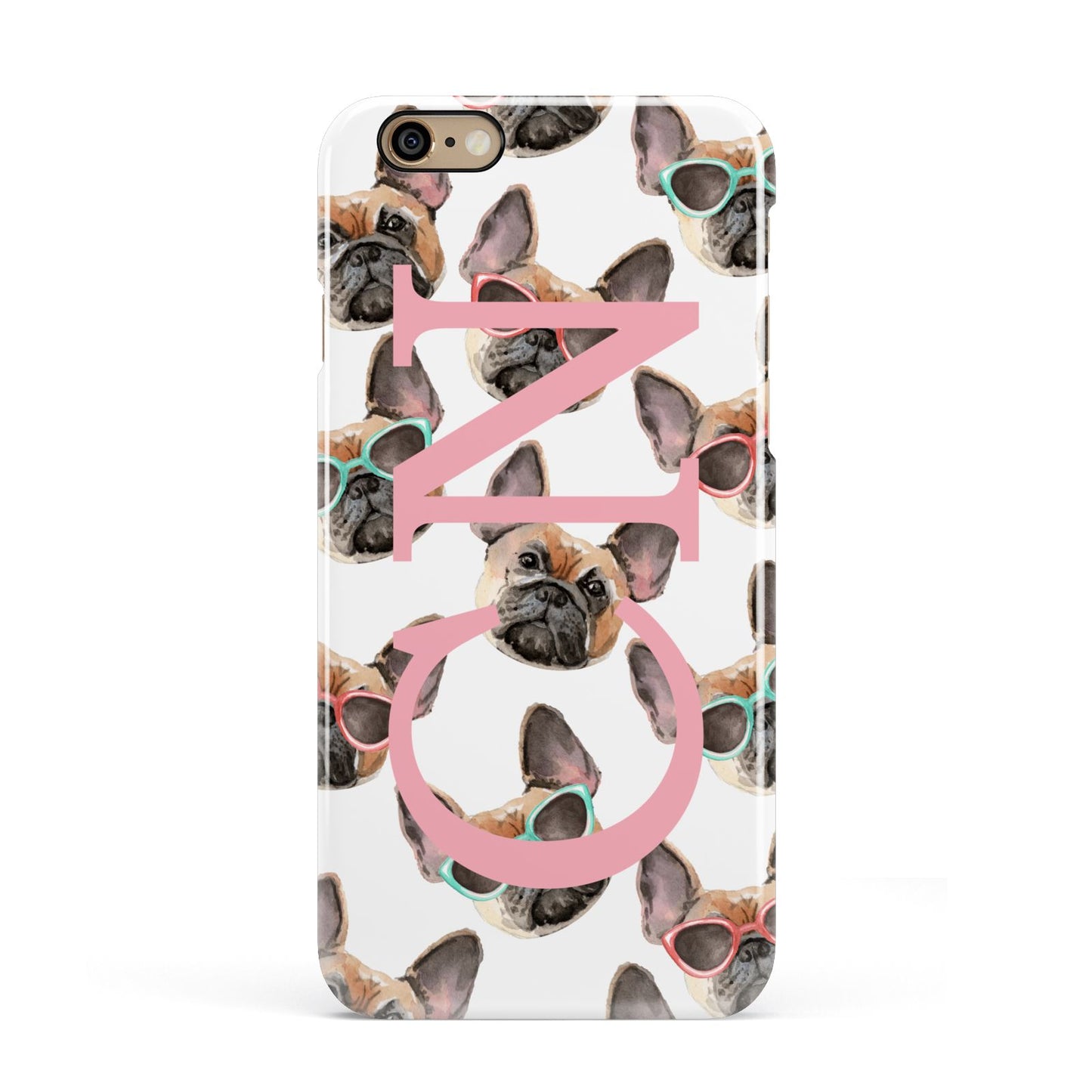Monogrammed French Bulldog Apple iPhone 6 3D Snap Case