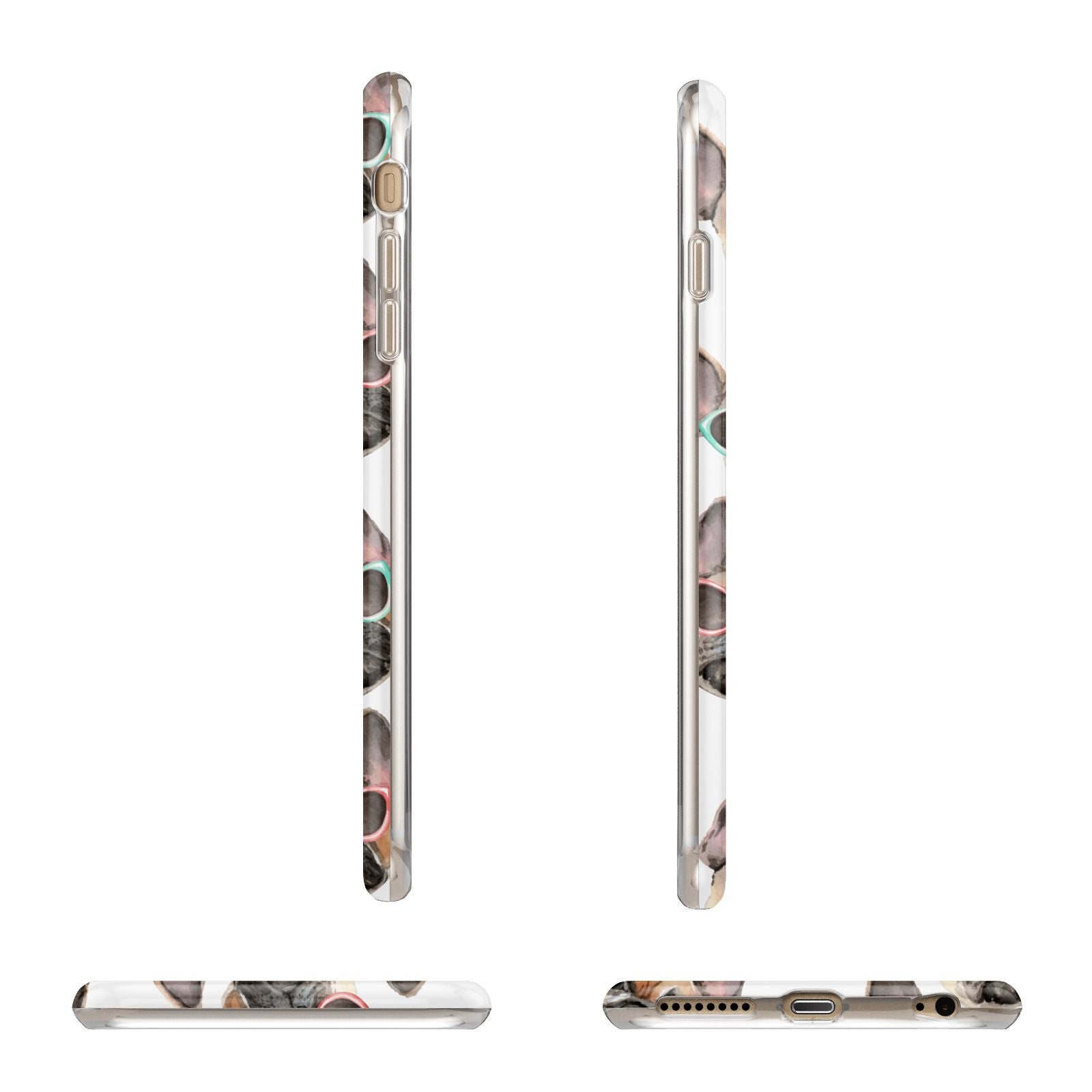 Monogrammed French Bulldog Apple iPhone 6 Plus 3D Wrap Tough Case Alternative Image Angles