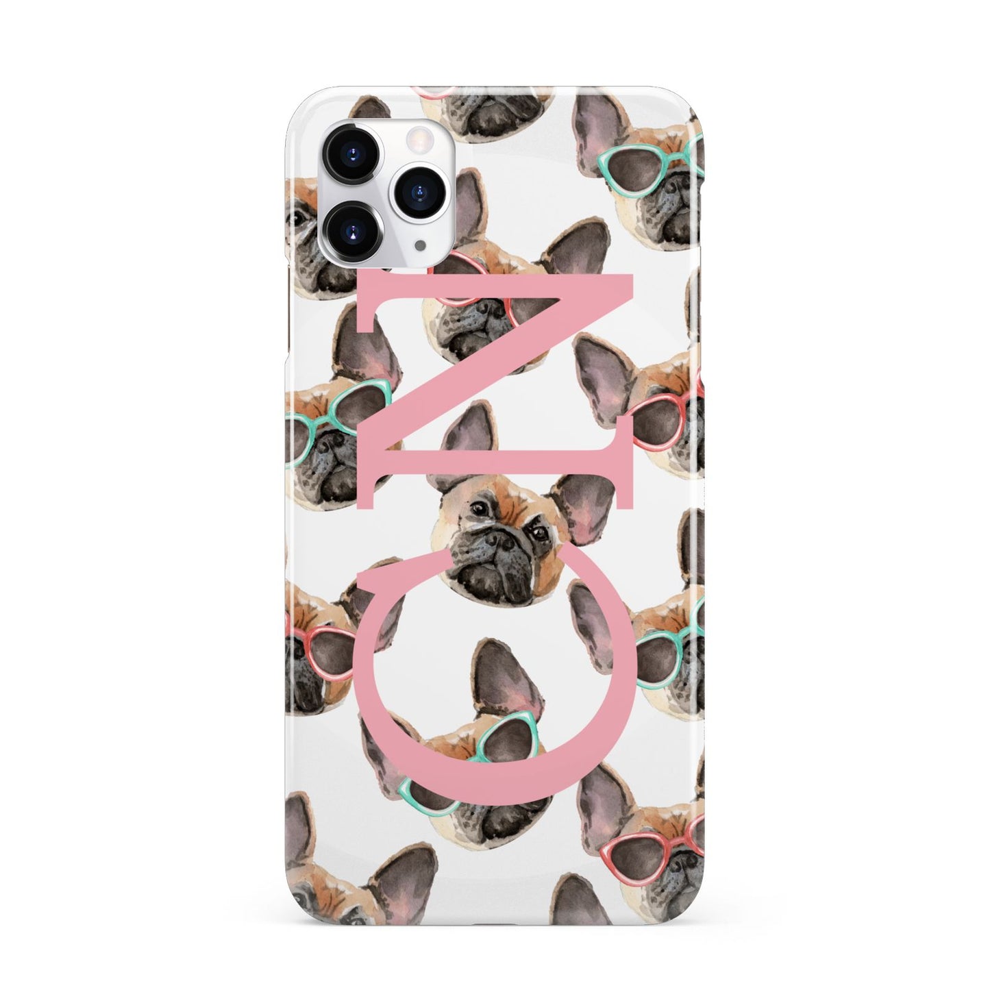 Monogrammed French Bulldog iPhone 11 Pro Max 3D Snap Case