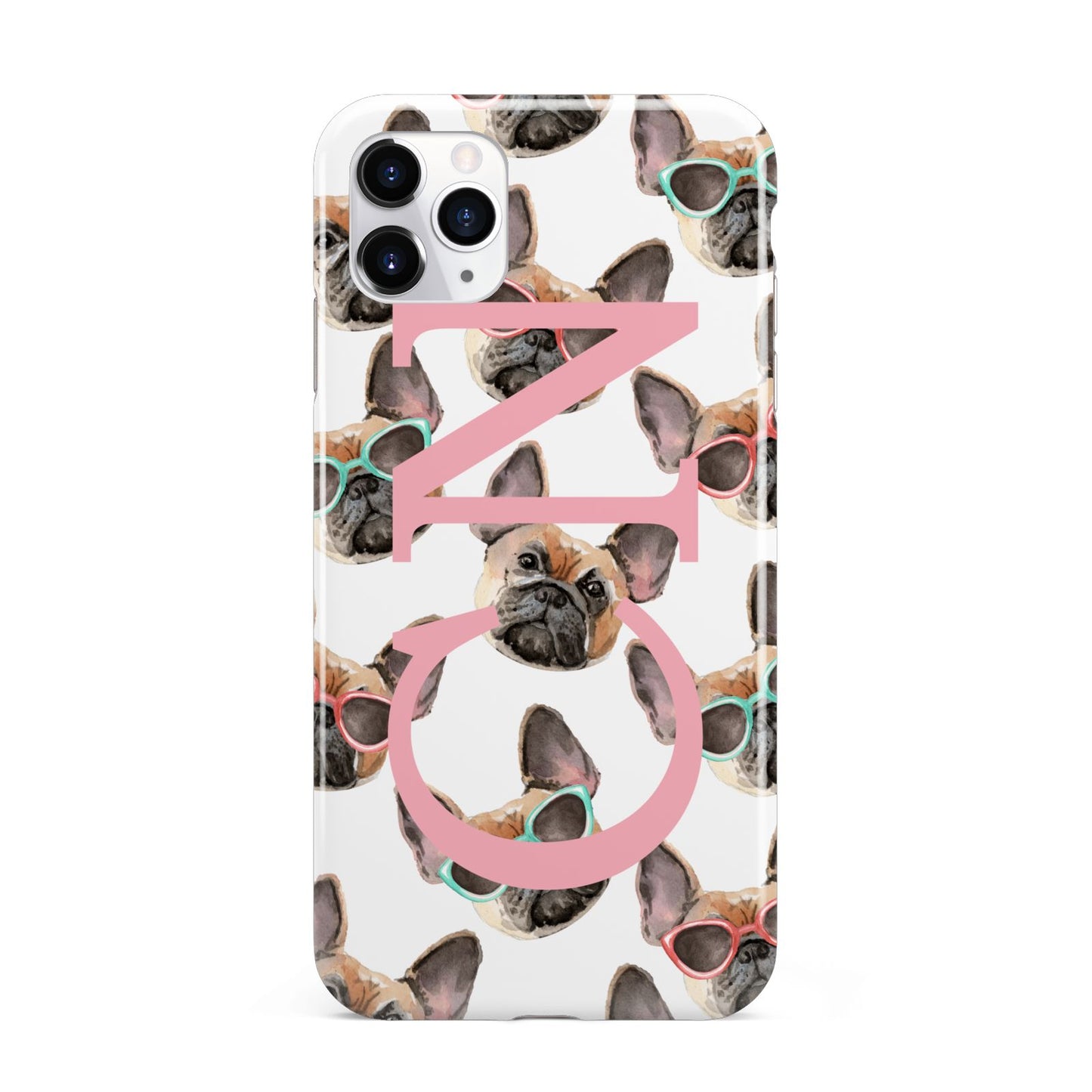 Monogrammed French Bulldog iPhone 11 Pro Max 3D Tough Case