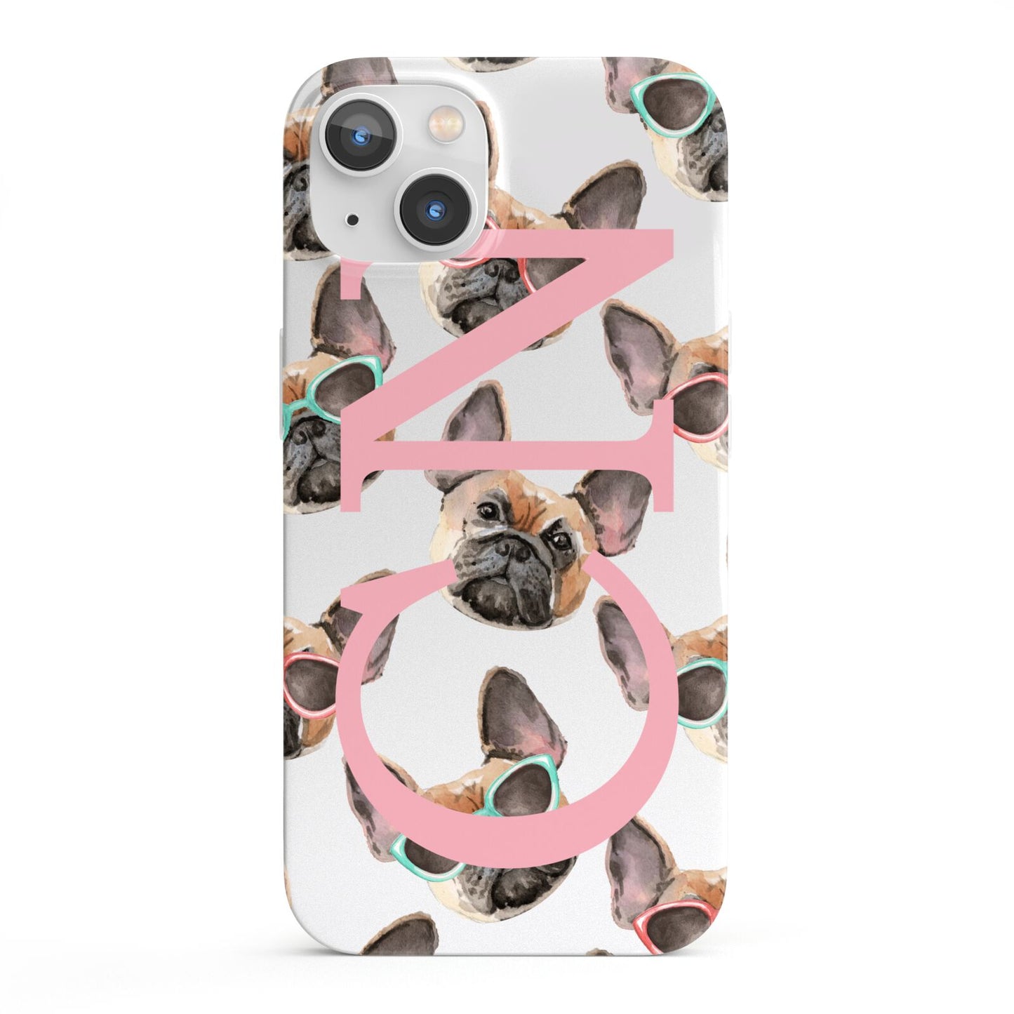 Monogrammed French Bulldog iPhone 13 Full Wrap 3D Snap Case