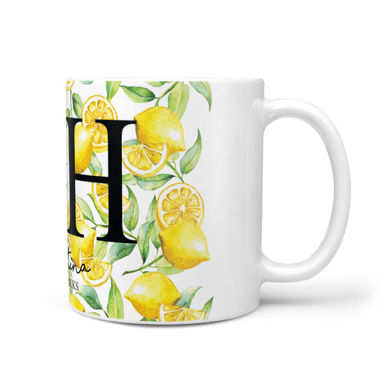 Monogrammed Lemon Fruit 10oz Mug