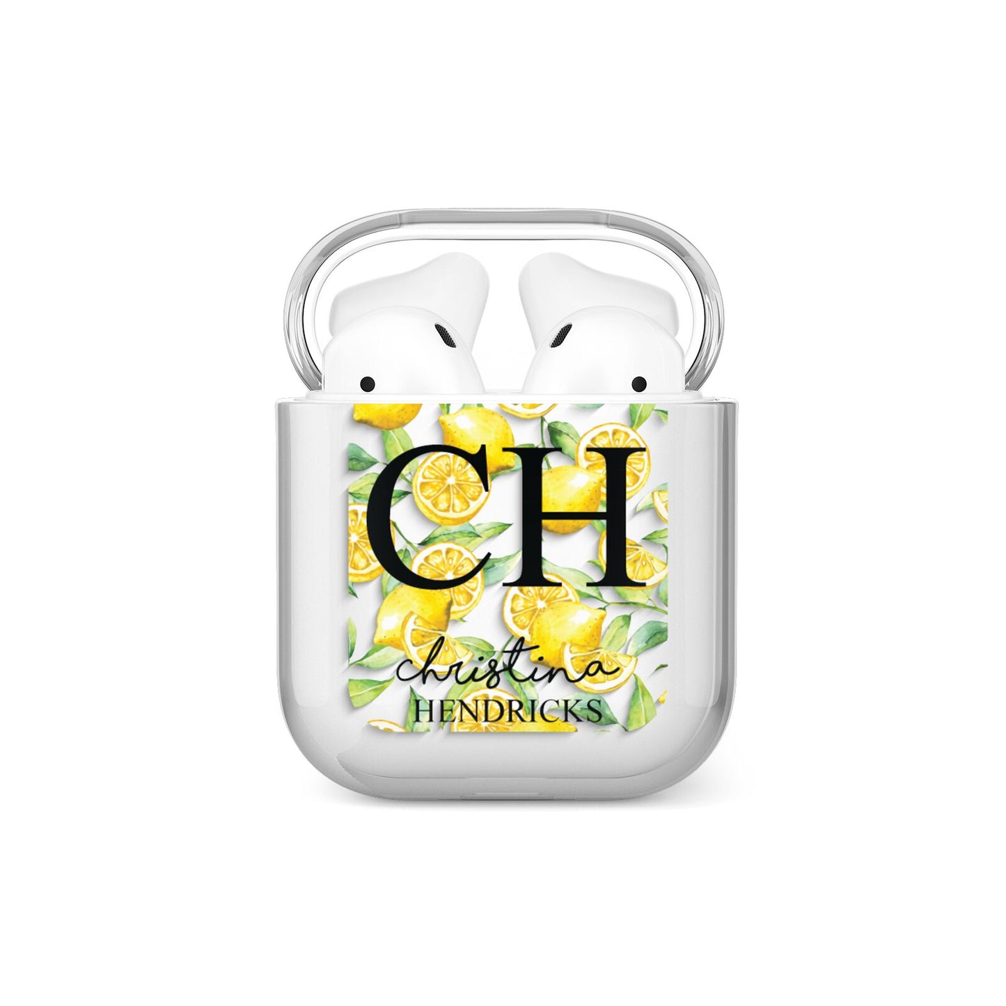 Monogrammed Lemon Fruit AirPods Case