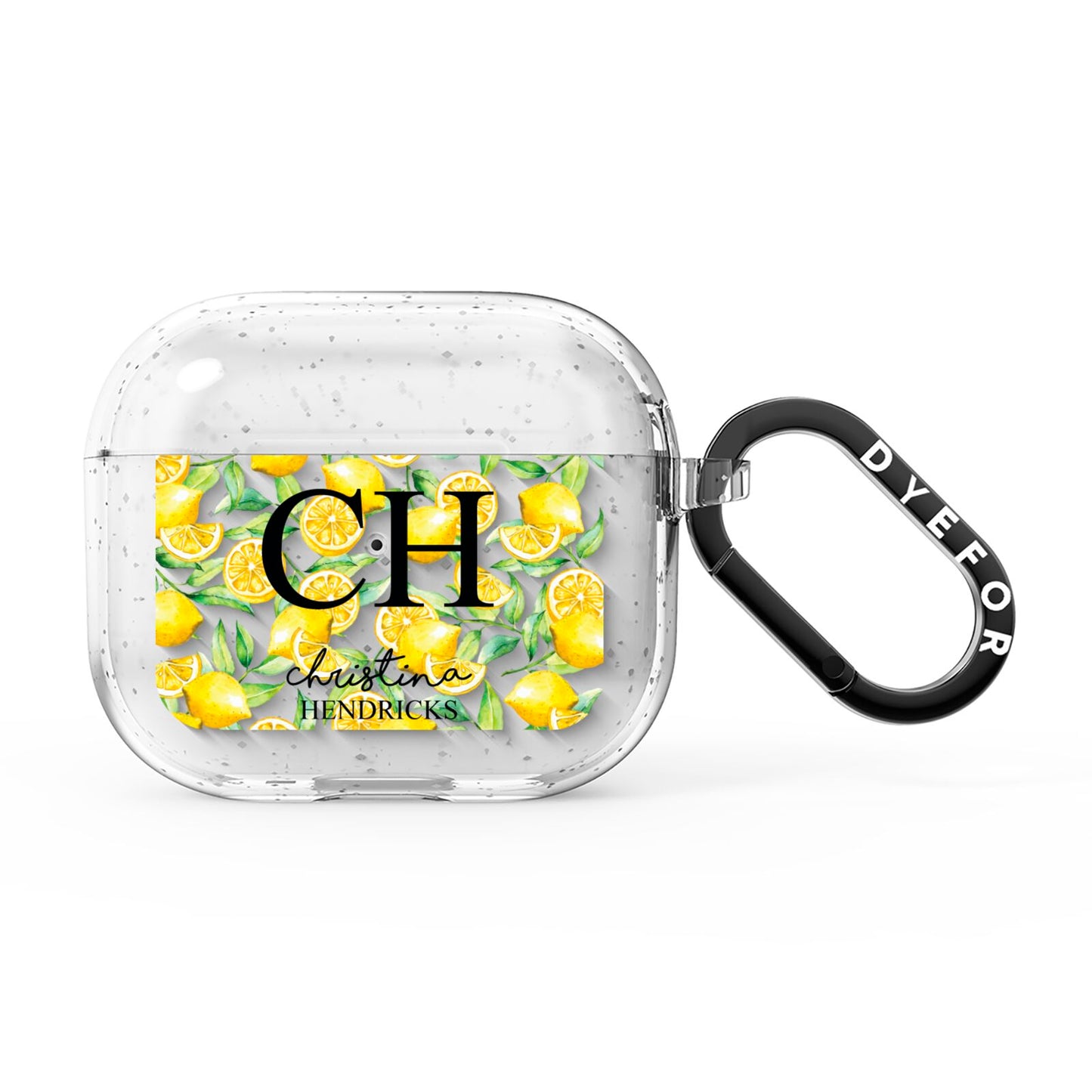 Monogrammed Lemon Fruit AirPods Glitter Case 3rd Gen