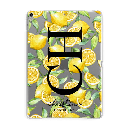 Monogrammed Lemon Fruit Apple iPad Silver Case