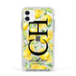 Monogrammed Lemon Fruit Apple iPhone 11 in White with White Impact Case