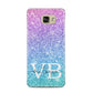 Monogrammed Multi Colour Glitter Name Samsung Galaxy A5 2016 Case on gold phone