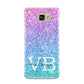Monogrammed Multi Colour Glitter Name Samsung Galaxy A9 2016 Case on gold phone