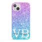 Monogrammed Multi Colour Glitter Name iPhone 13 Full Wrap 3D Snap Case