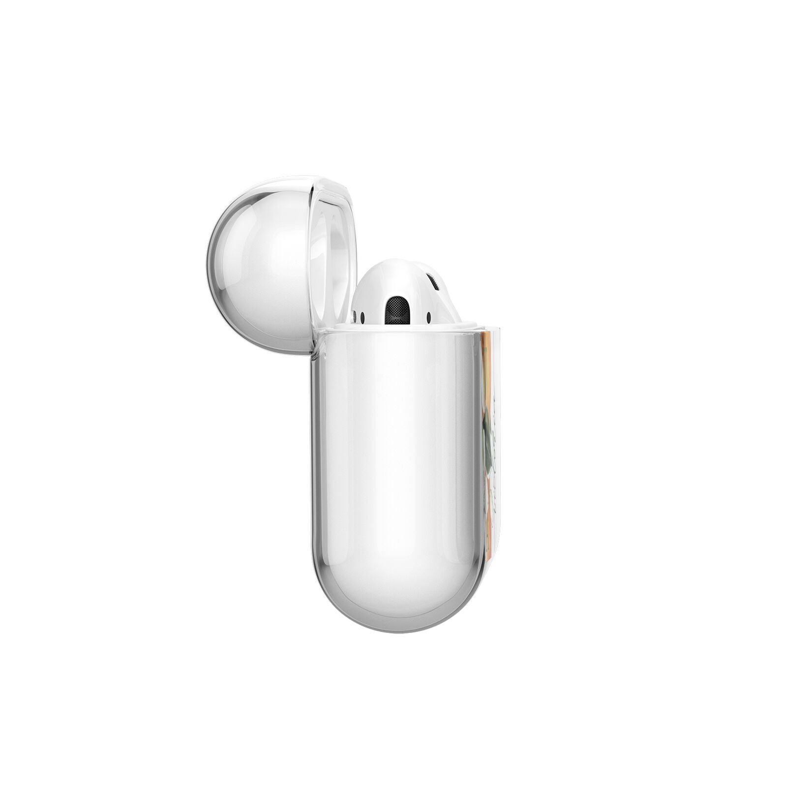 Monogrammed Orange Tree AirPods Case Side Angle