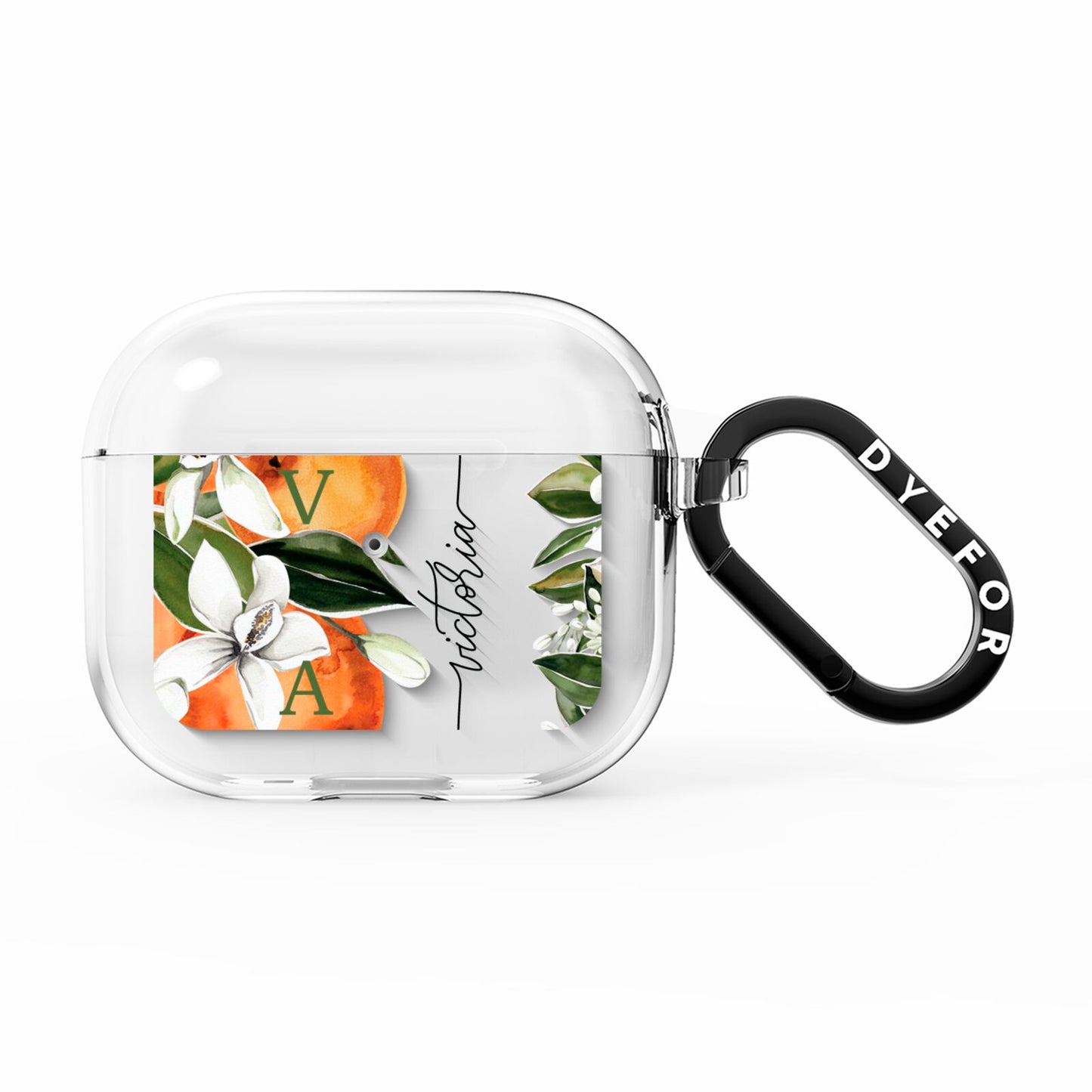 Monogrammed Orange Tree AirPods Clear Case 3rd Gen