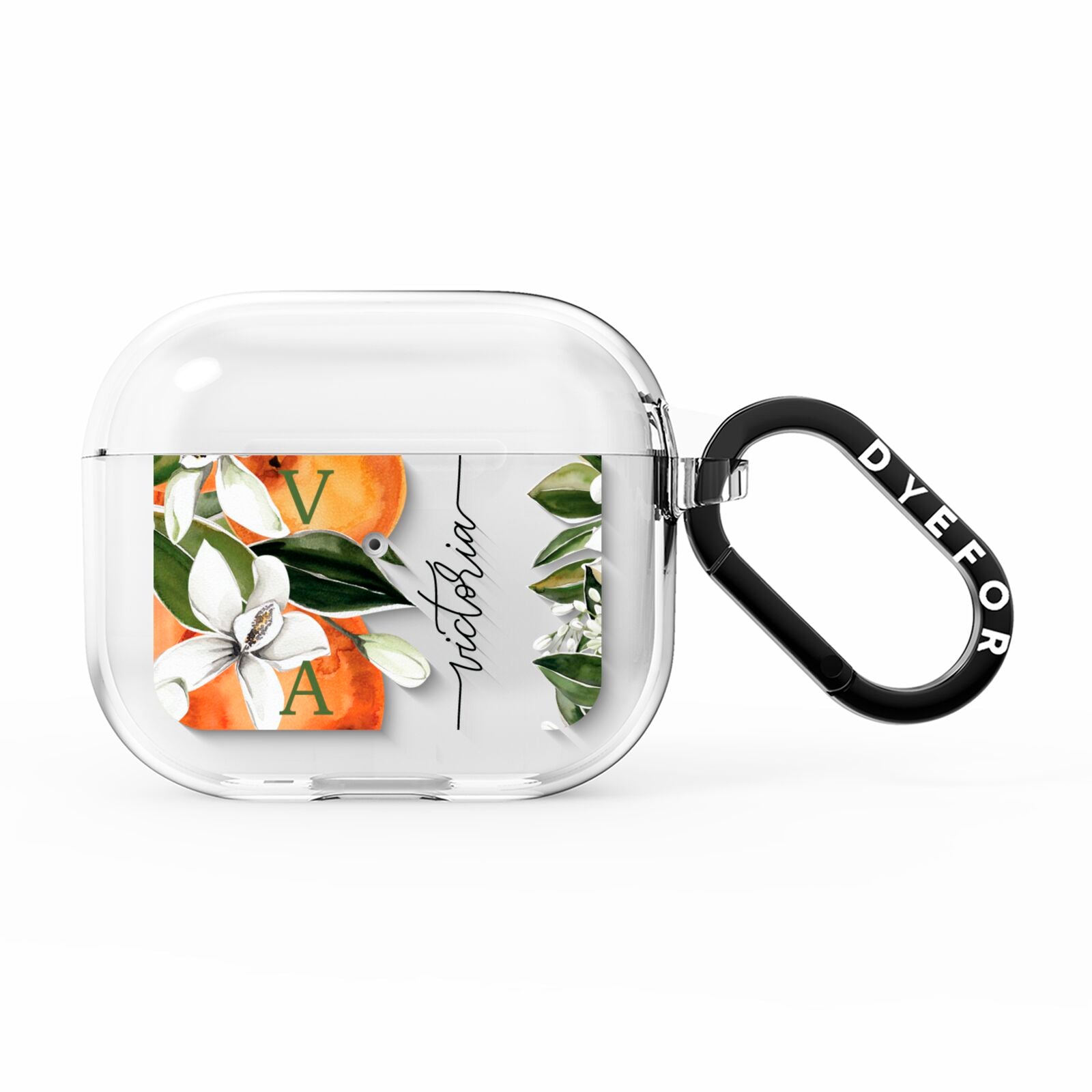 Monogrammed Orange Tree AirPods Clear Case 3rd Gen
