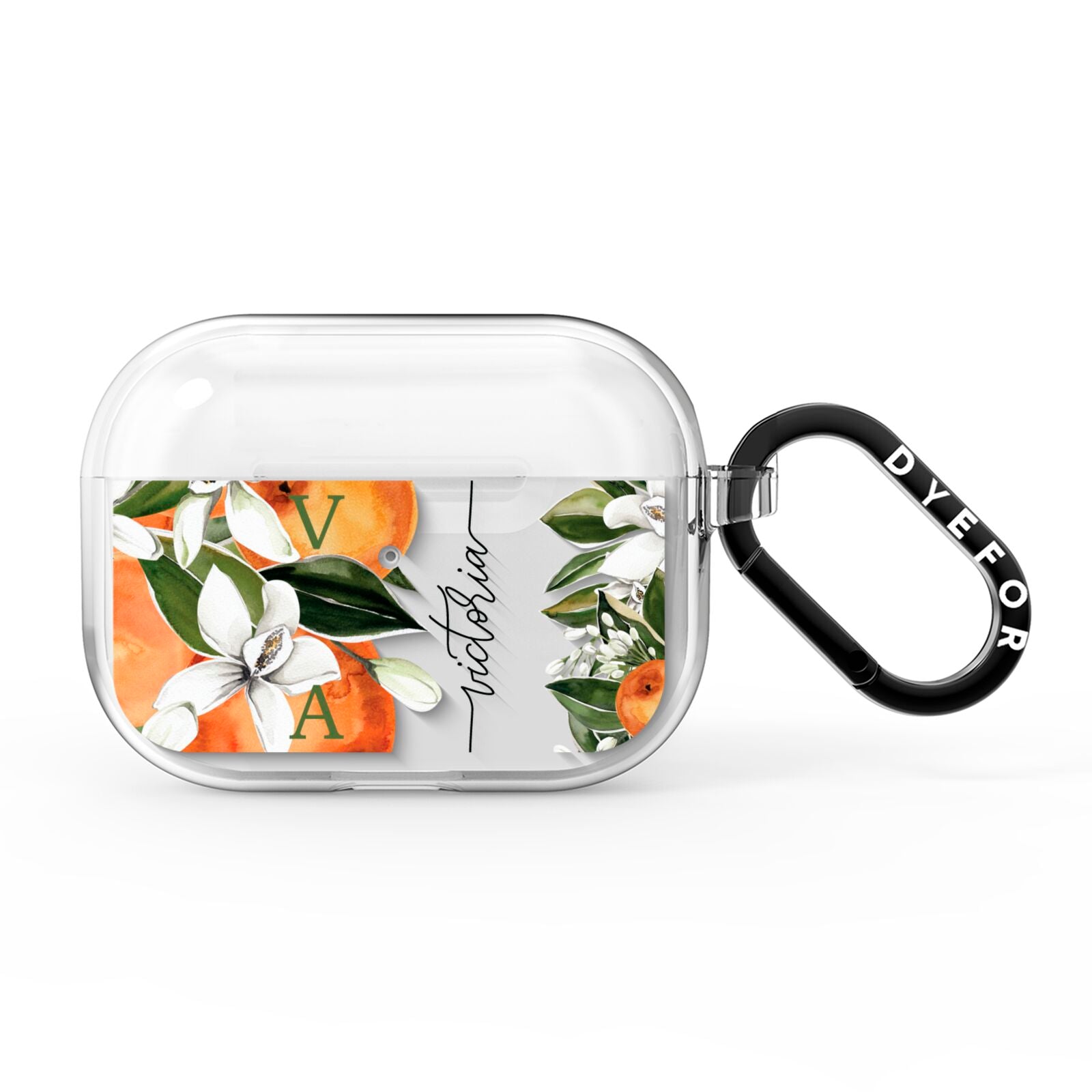 Monogrammed Orange Tree AirPods Pro Clear Case