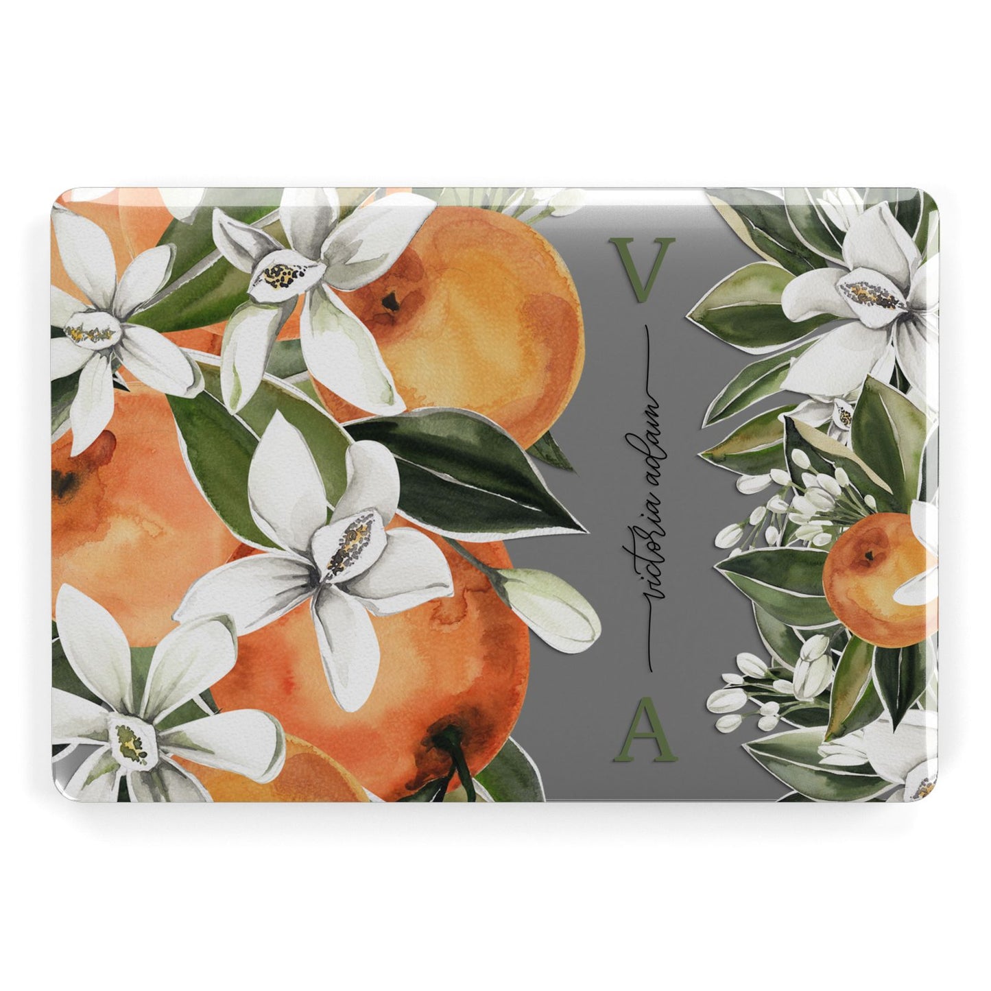 Monogrammed Orange Tree Apple MacBook Case