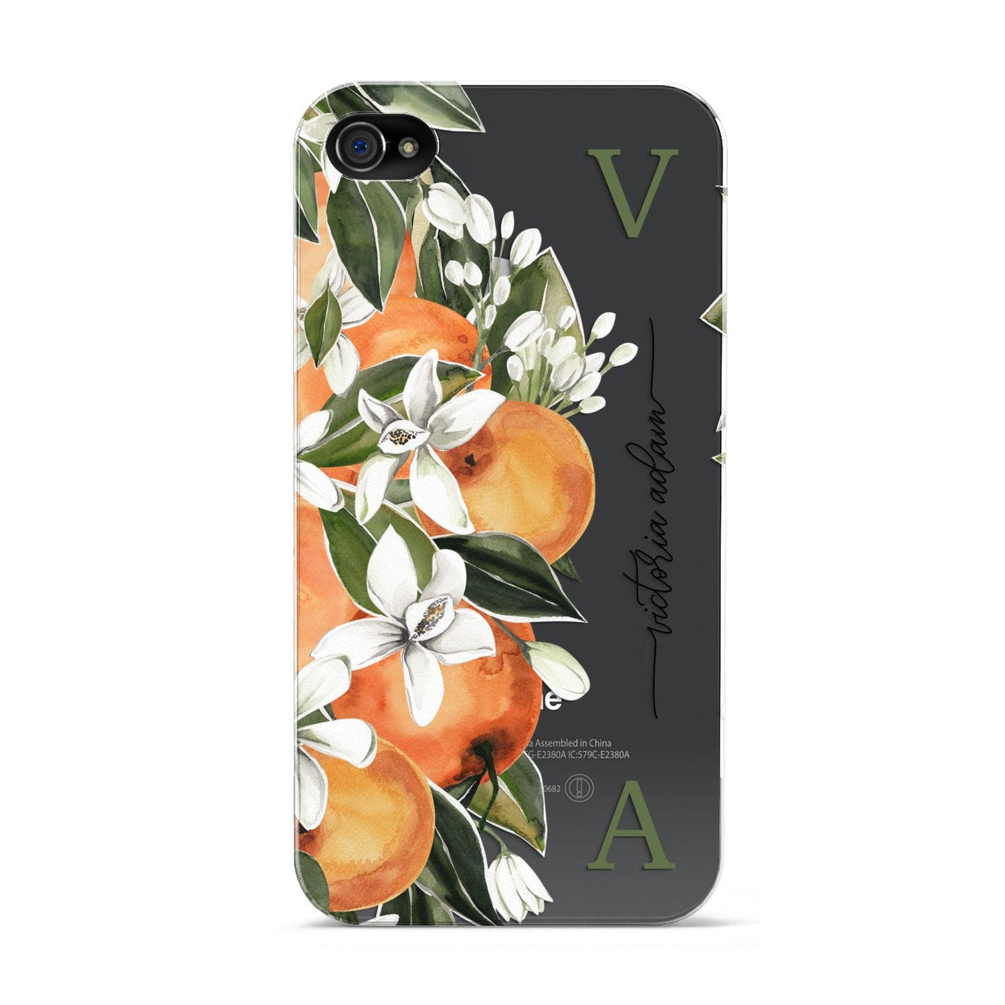 Monogrammed Orange Tree Apple iPhone 4s Case