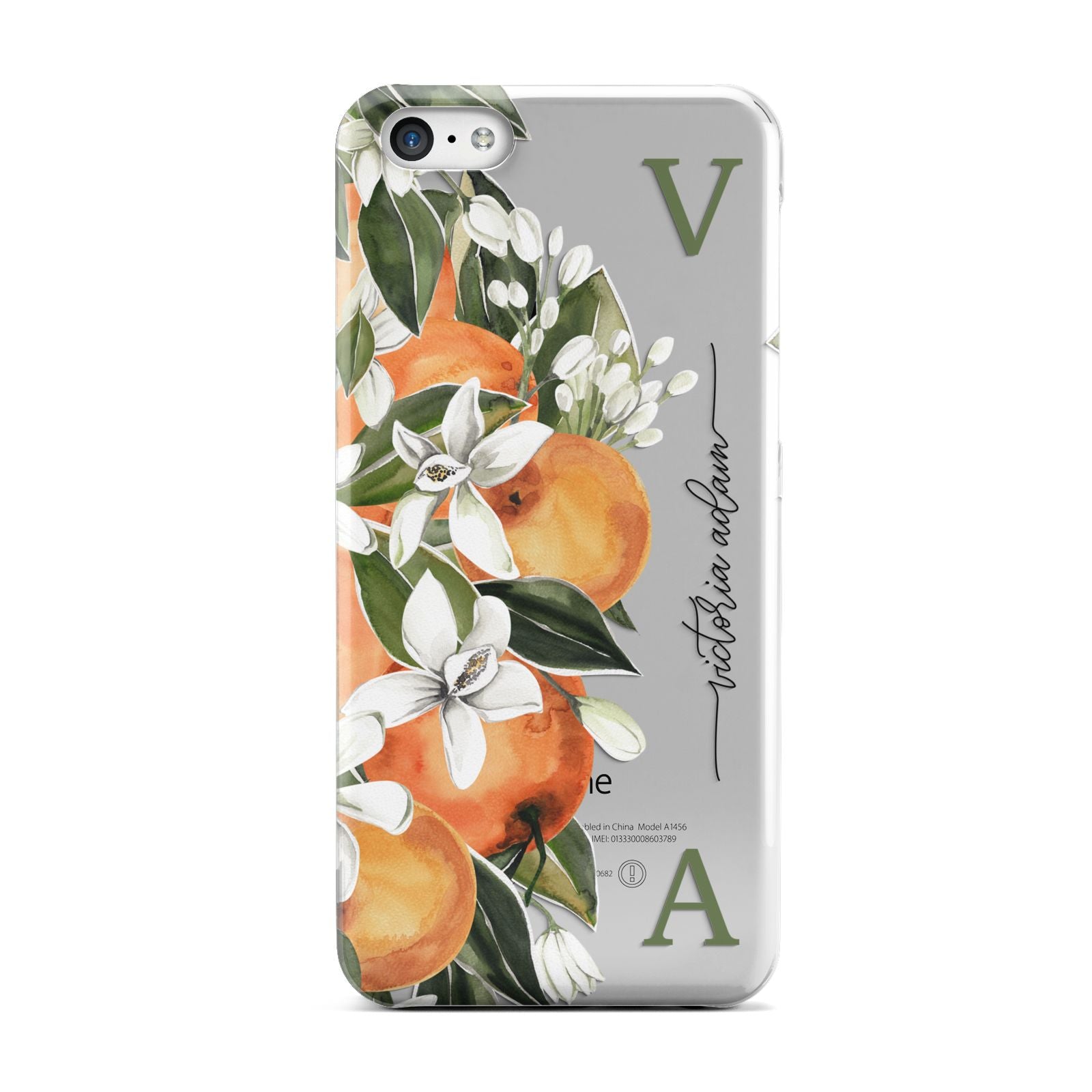 Monogrammed Orange Tree Apple iPhone 5c Case