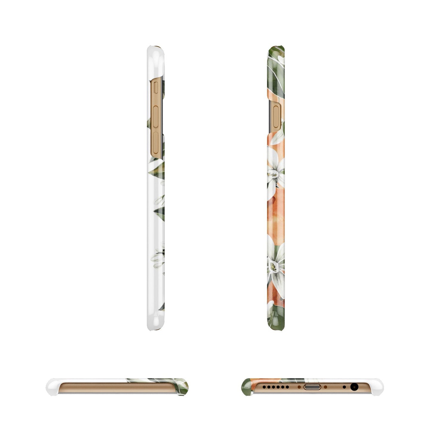 Monogrammed Orange Tree Apple iPhone 6 3D Wrap Snap Case Angled Images