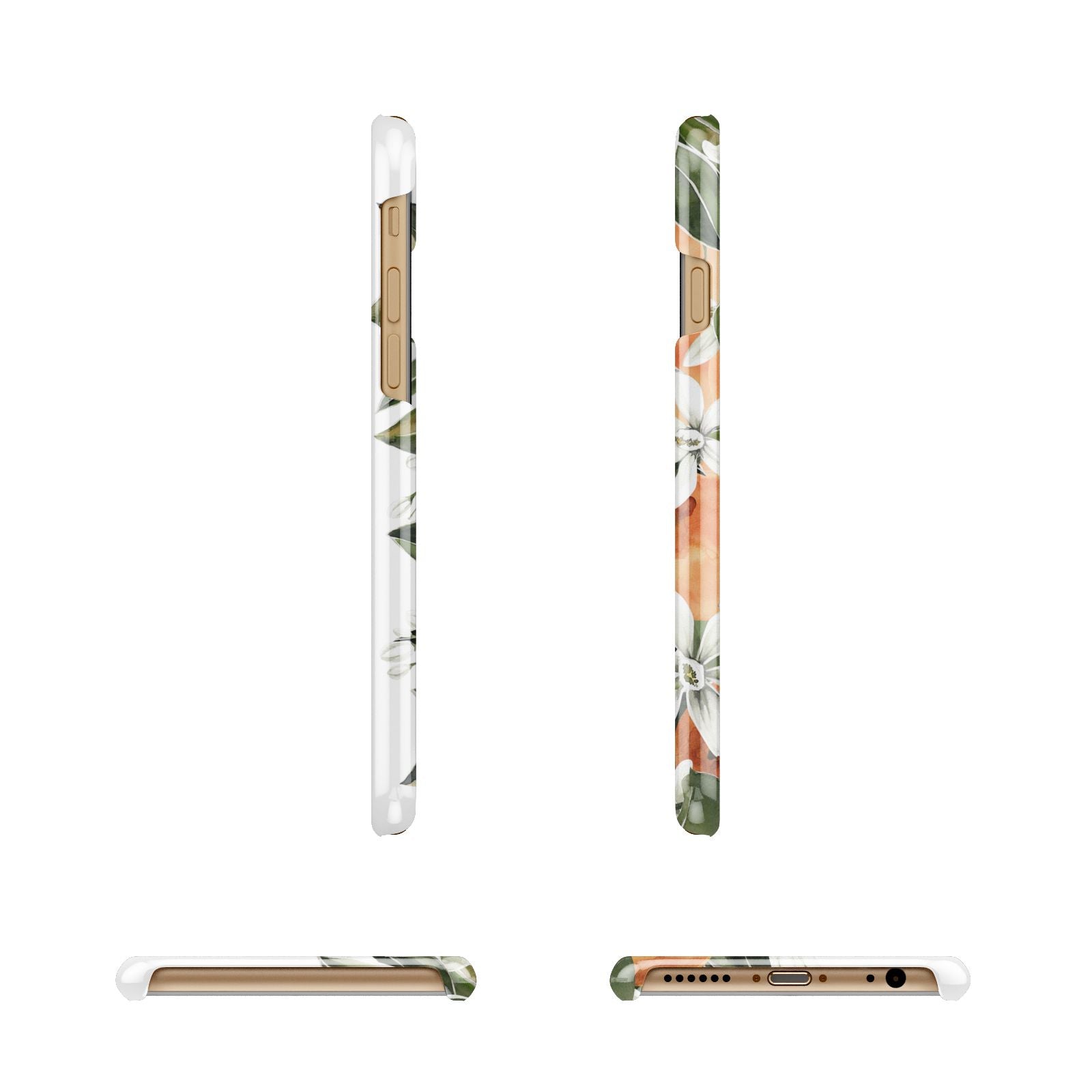 Monogrammed Orange Tree Apple iPhone 6 3D Wrap Snap Case Angled Images