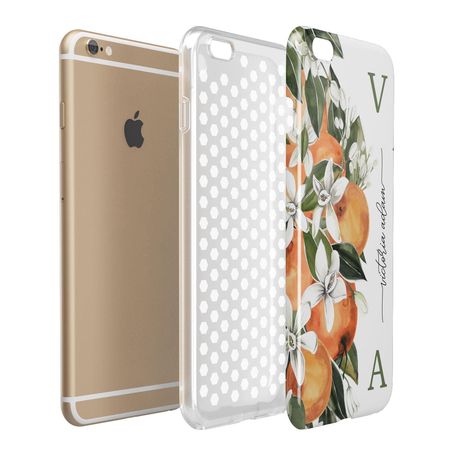 Monogrammed Orange Tree Apple iPhone 6 Plus 3D Tough Case