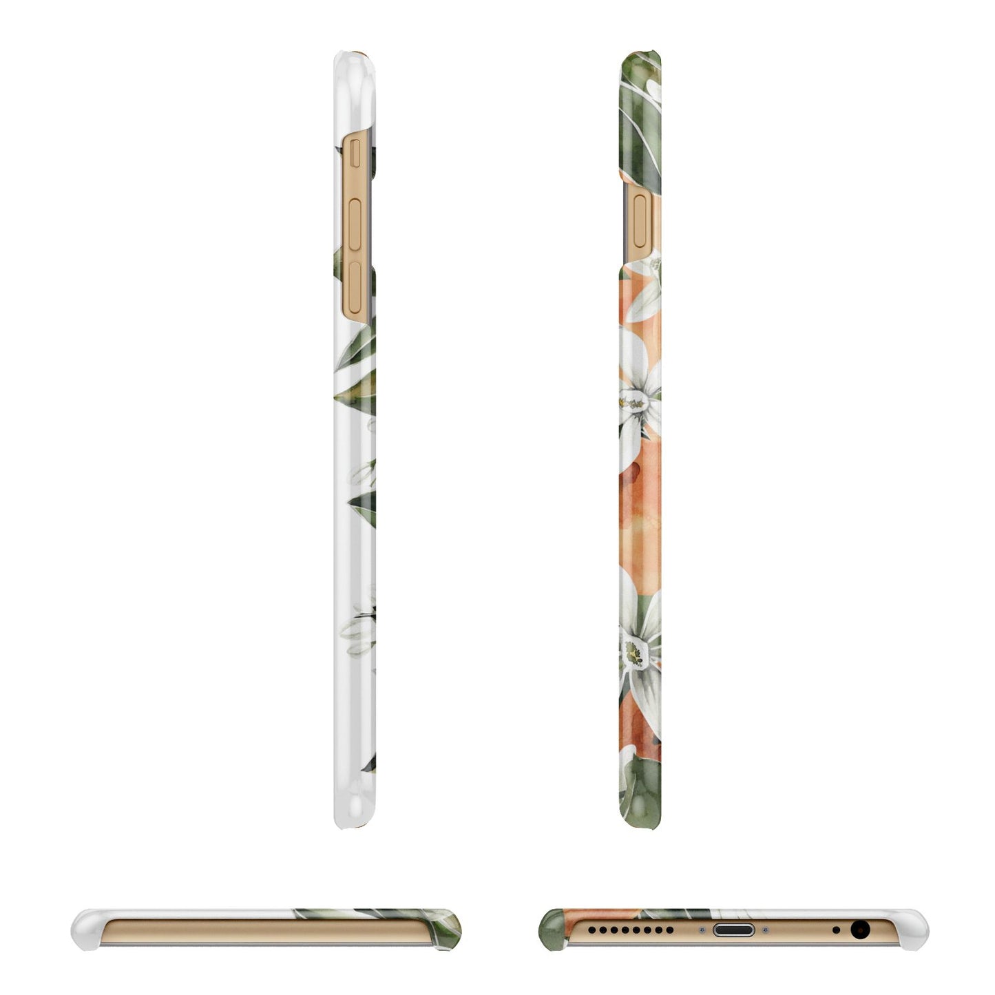 Monogrammed Orange Tree Apple iPhone 6 Plus 3D Wrap Snap Case Angled Images