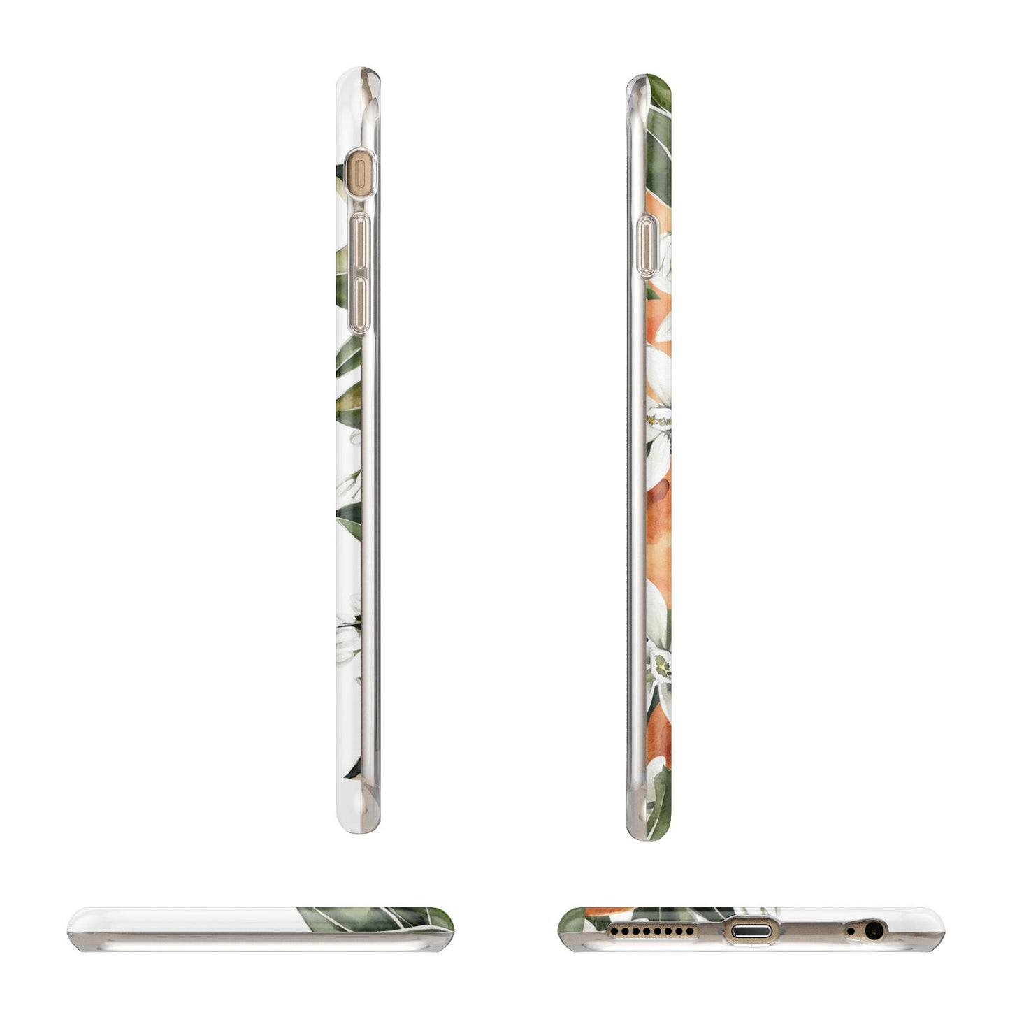 Monogrammed Orange Tree Apple iPhone 6 Plus 3D Wrap Tough Case Alternative Image Angles