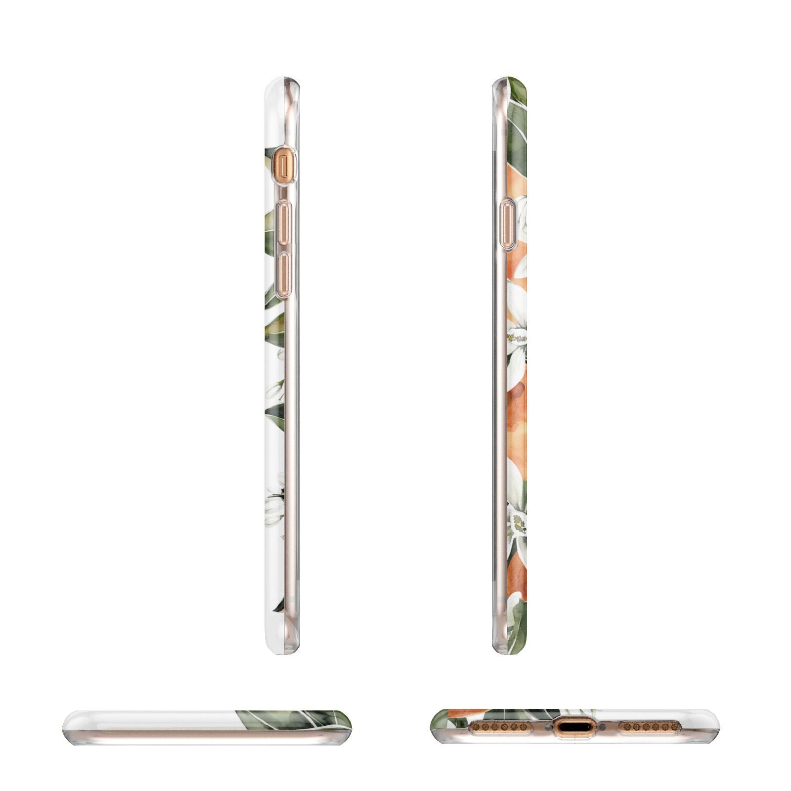 Monogrammed Orange Tree Apple iPhone 7 8 3D Wrap Tough Case Alternative Image Angles