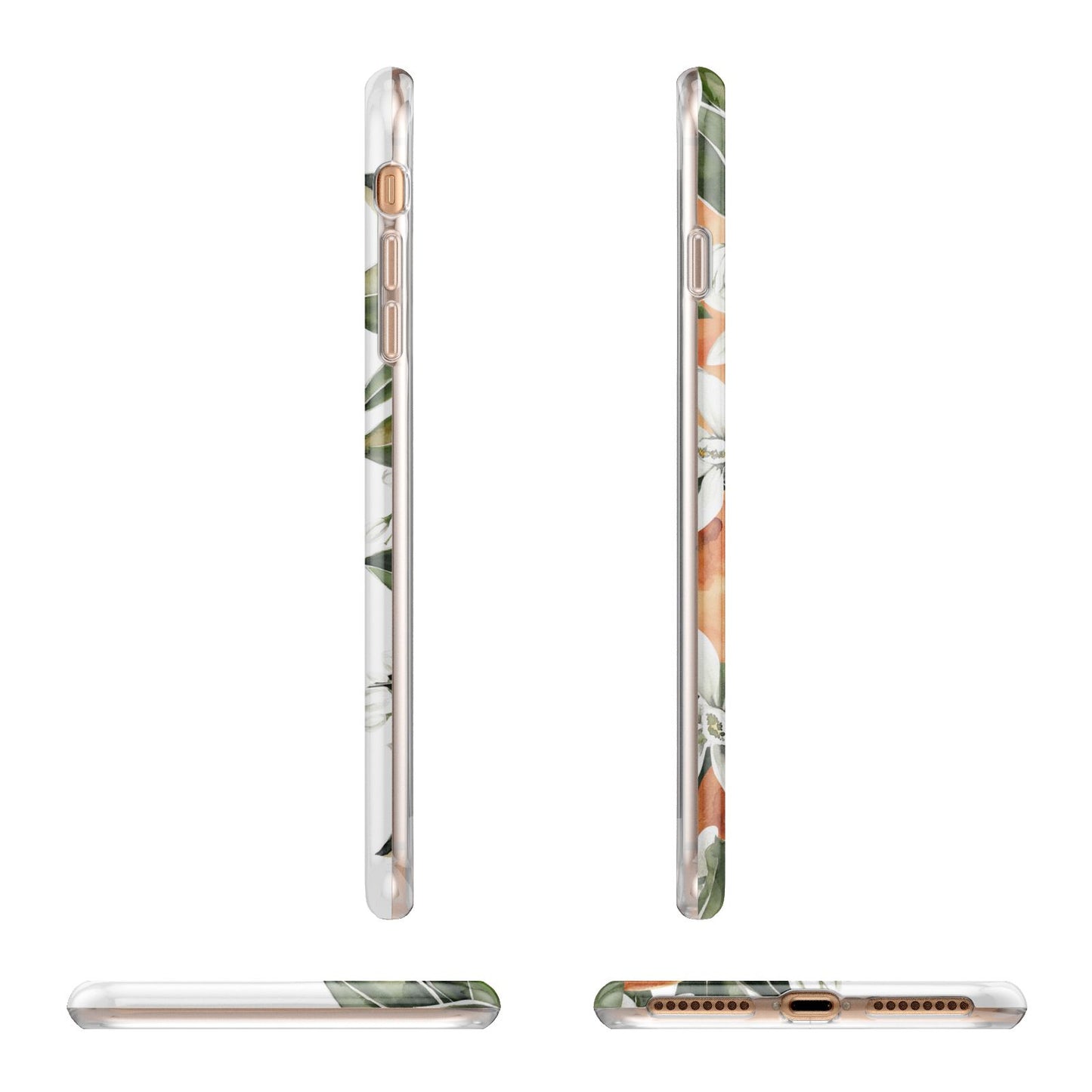 Monogrammed Orange Tree Apple iPhone 7 8 Plus 3D Wrap Tough Case Alternative Image Angles