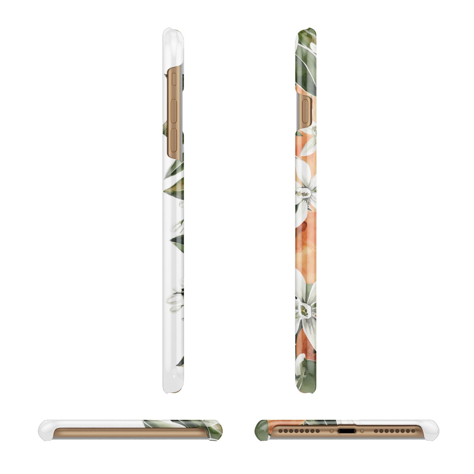 Monogrammed Orange Tree Apple iPhone 7 Plus 3D Wrap Snap Case Angled Images