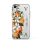 Monogrammed Orange Tree Apple iPhone XR Impact Case White Edge on Silver Phone